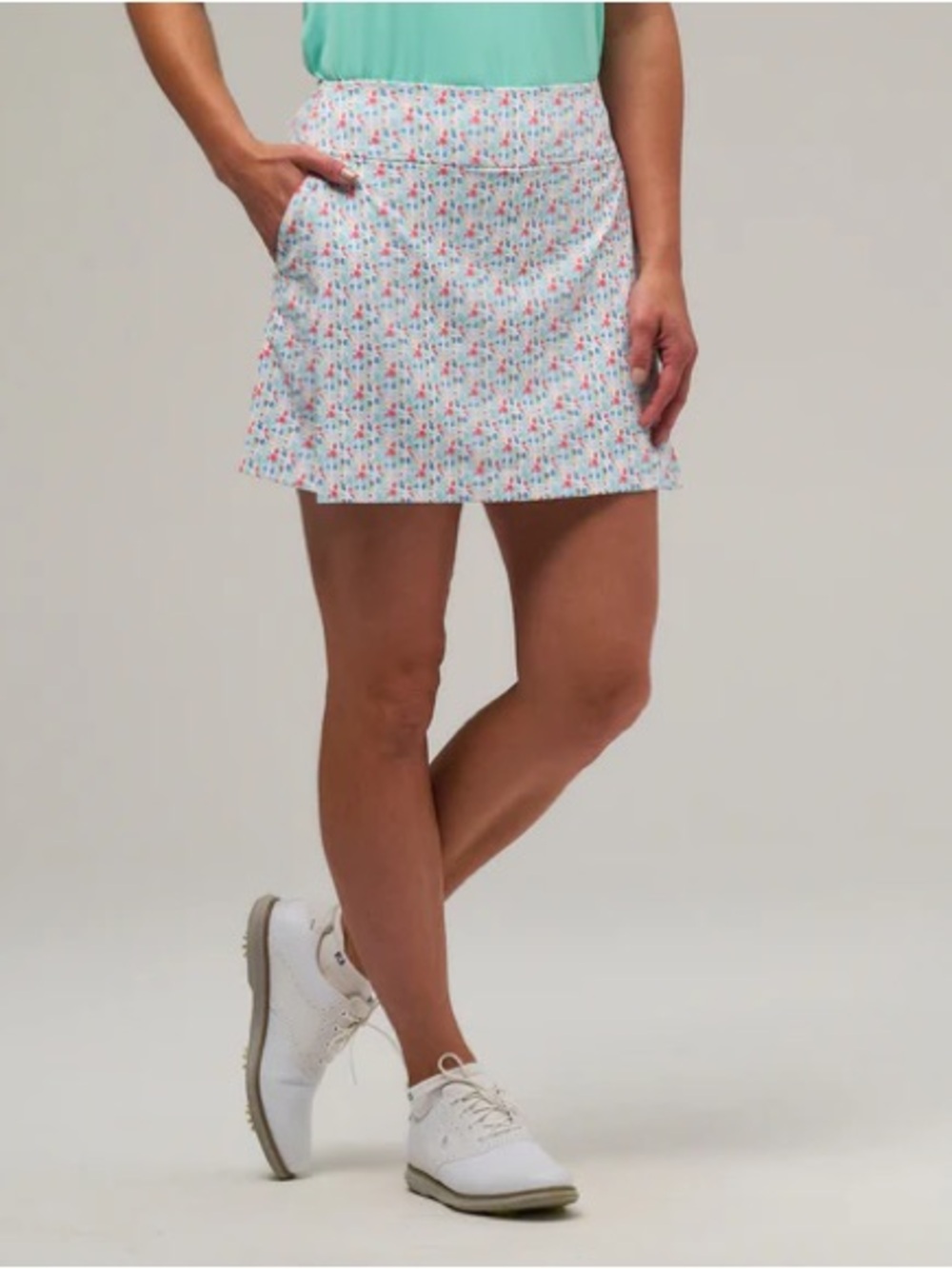 Fairway & Greene Floral Paradise Skort in Red, Green, Blue